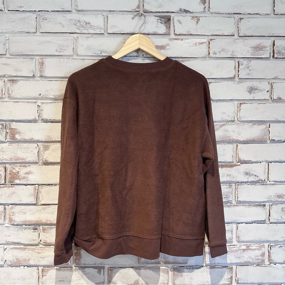 Madewell resourced brushed side button sweatshirt brown small - Picture 2 of 4